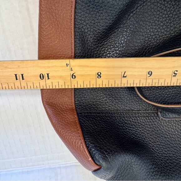 Fossil Black Brown Leather Hobo Shoulder Bag Handbag Purse Vintage Classic - Picture 10 of 11